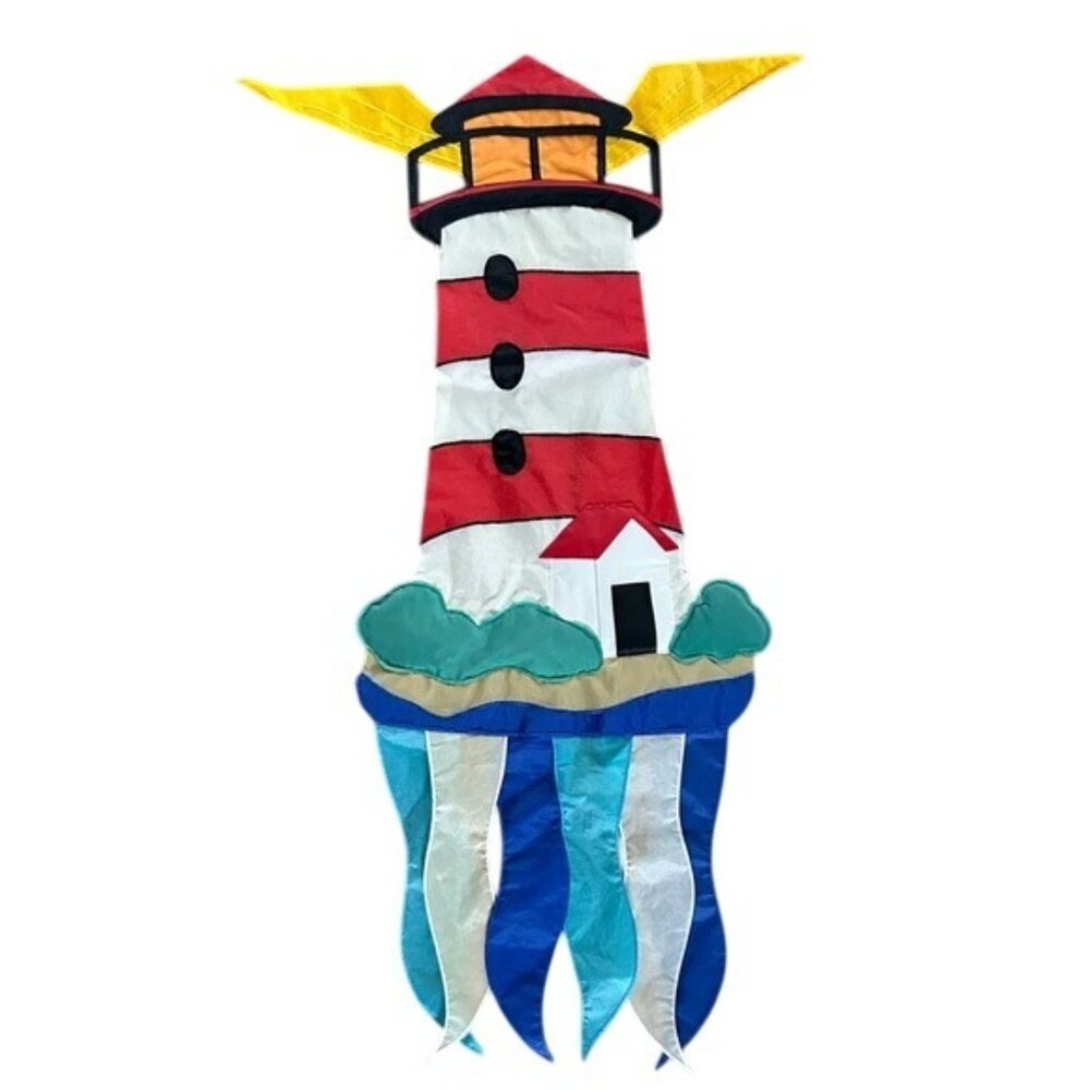 NCE Lighthouse 1998 Garden Flag Tall Nylon Outdoor Vintage Coastal